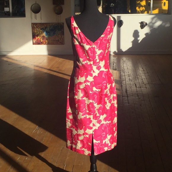 Ann Taylor Barbie Valentino pink and white silk dress - Picture 4 of 5